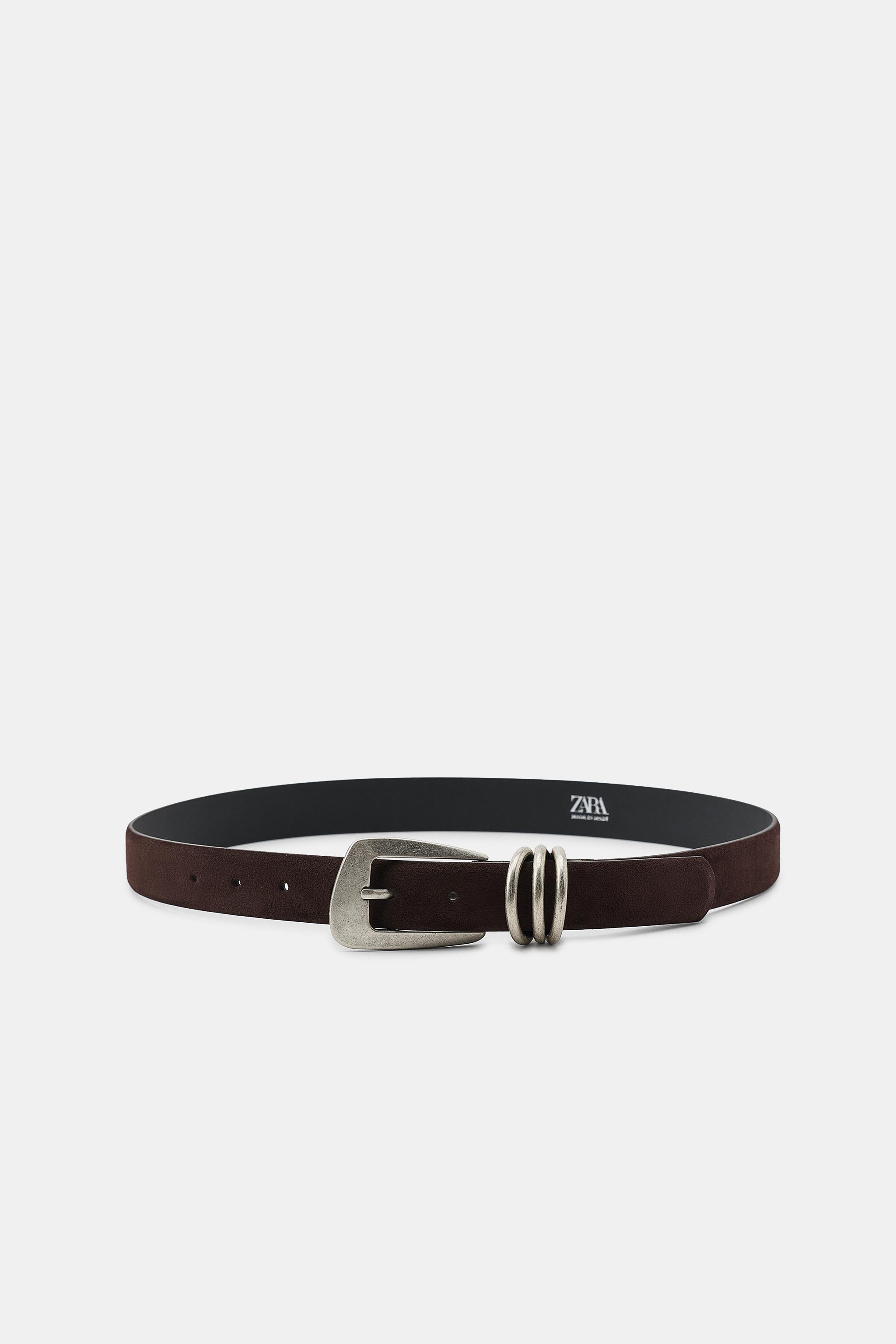 TRIPLE LOOP SPLIT LEATHER BELT
